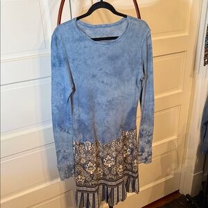 Tie-dyed Upcycled Patchwork Dress Thermal Top Mixed Fabric Festival